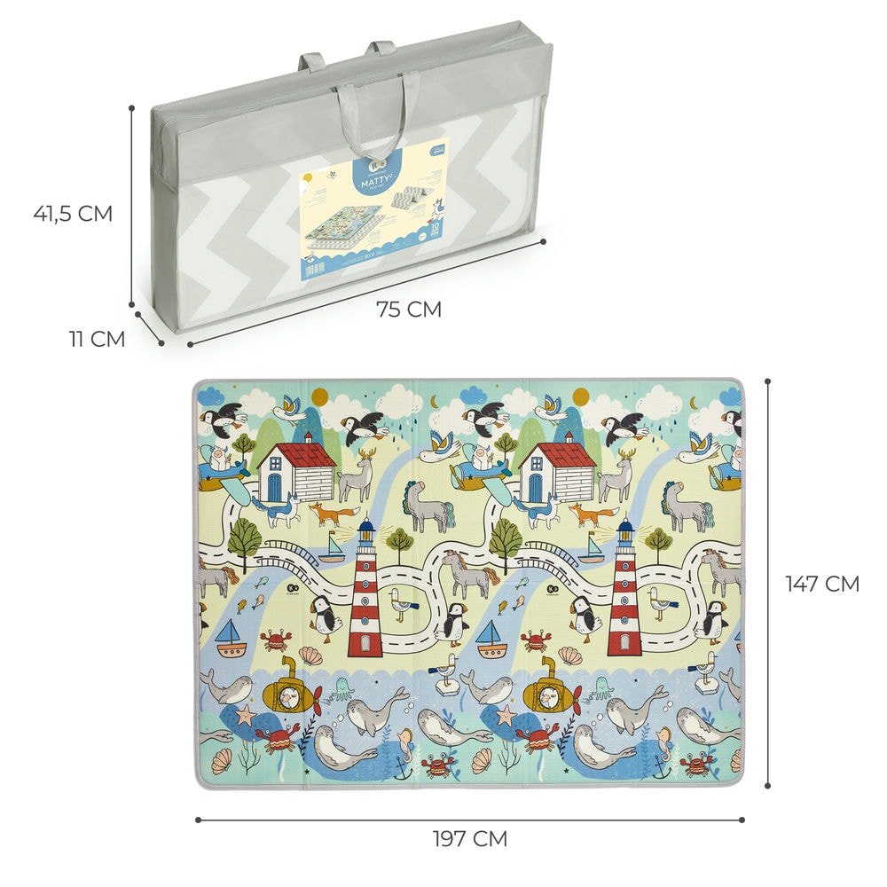 Dubbelsidig lekmatta- Matty 2