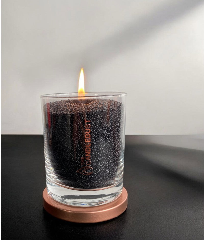 Unscented Powder Candle in Glass - Black 160g