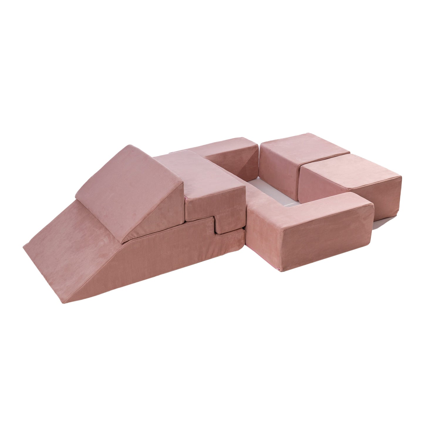 MeowBaby® Velvet Bricks Set - Multifunktionell lekplats för barn - Rosa