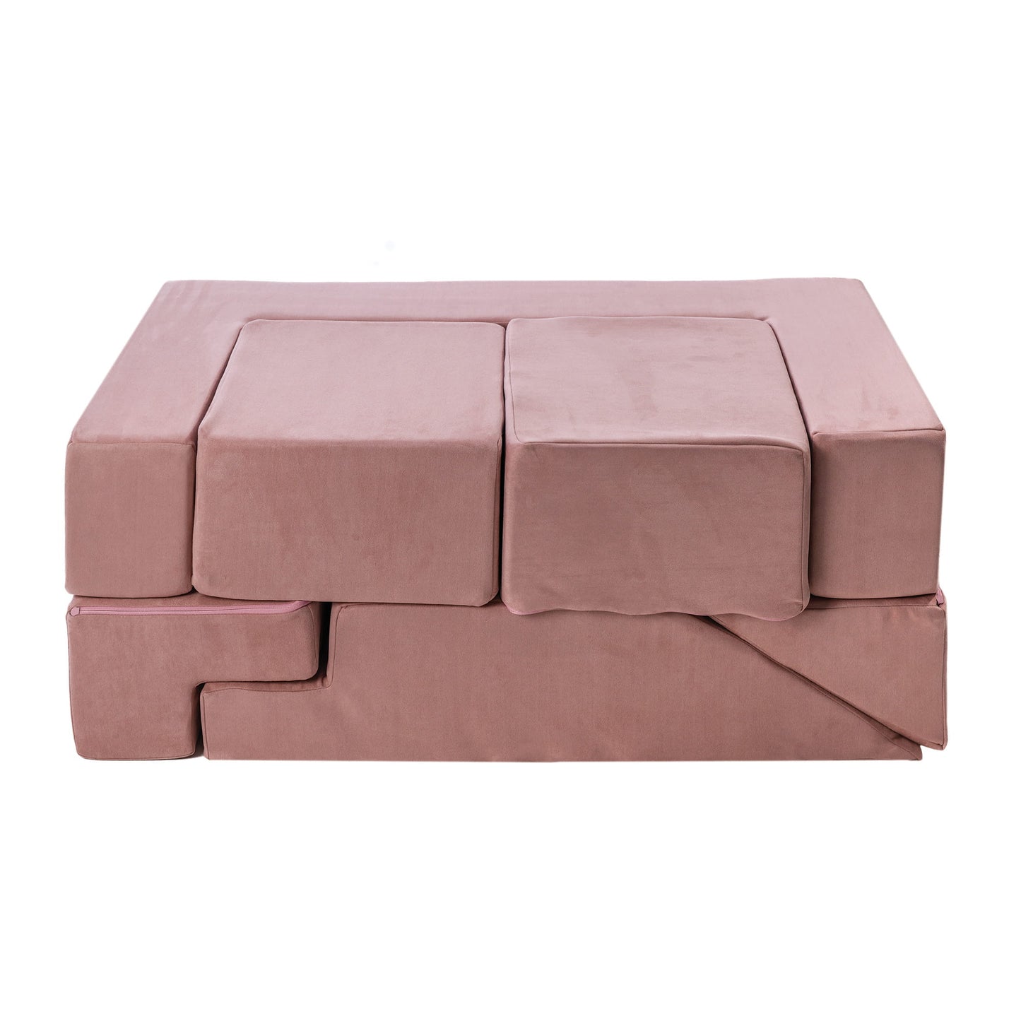 MeowBaby® Velvet Bricks Set - Multifunktionell lekplats för barn - Rosa