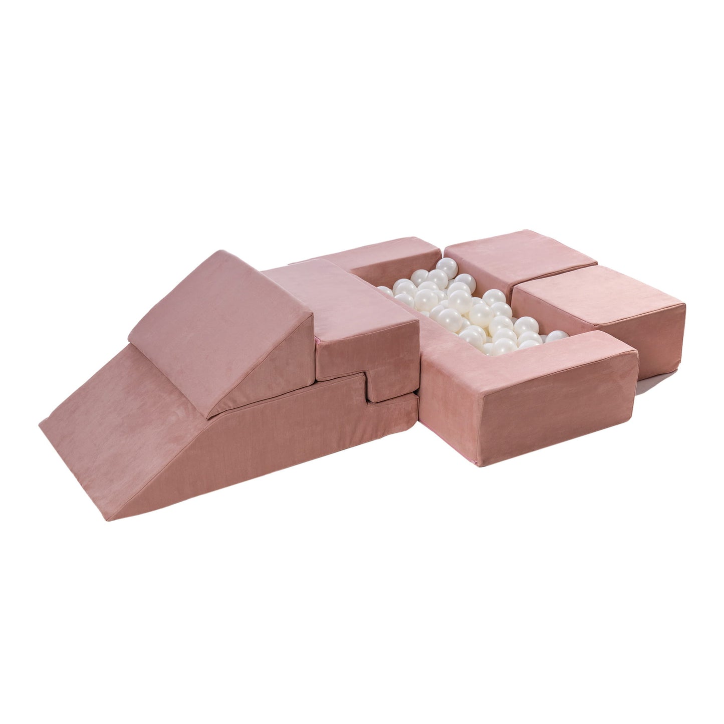 MeowBaby® Velvet Bricks Set - Multifunktionell lekplats för barn - Rosa