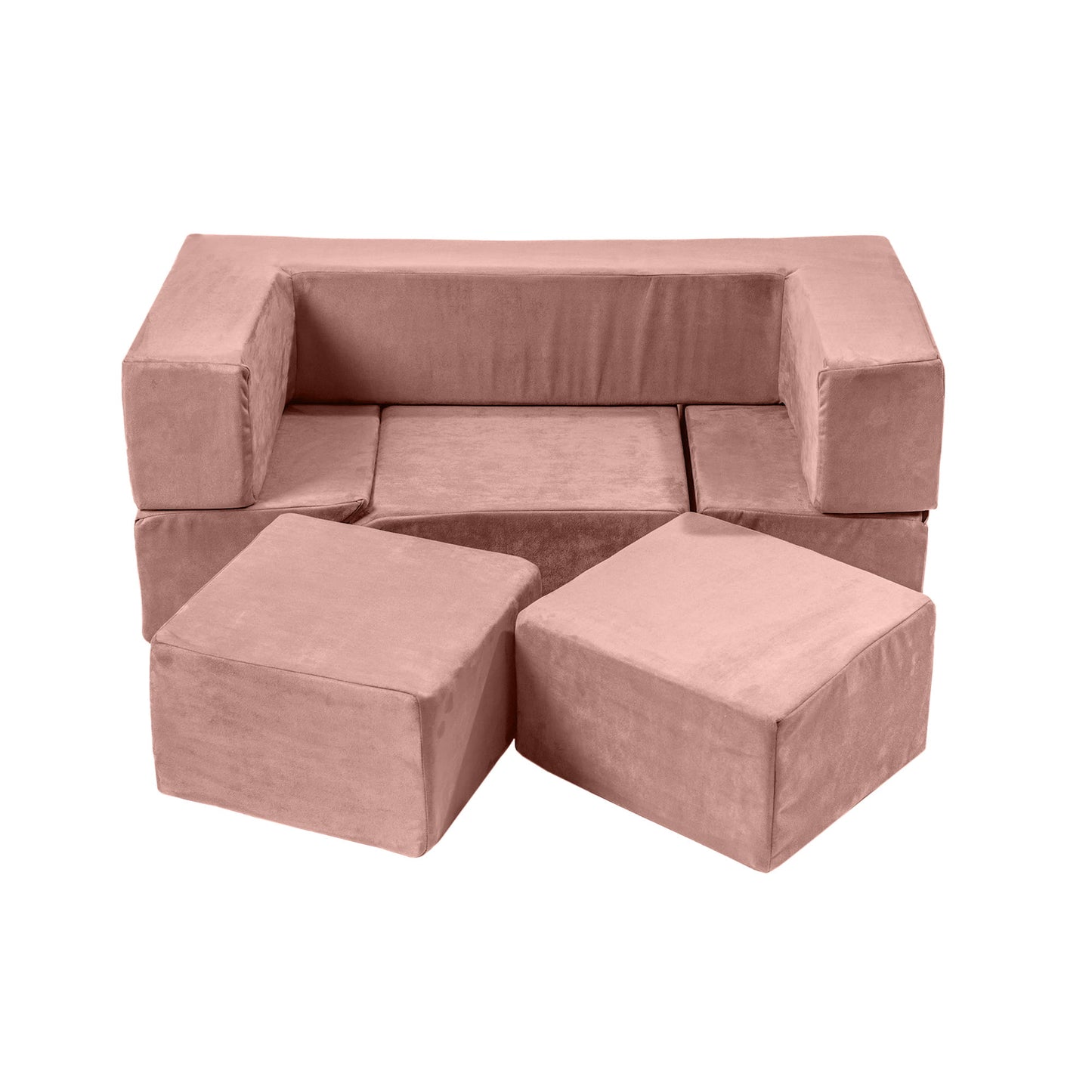 MeowBaby® Velvet Bricks Set - Multifunktionell lekplats för barn - Rosa