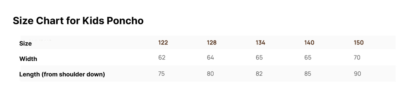 Kortärmad Poncho KANIN- För BARN