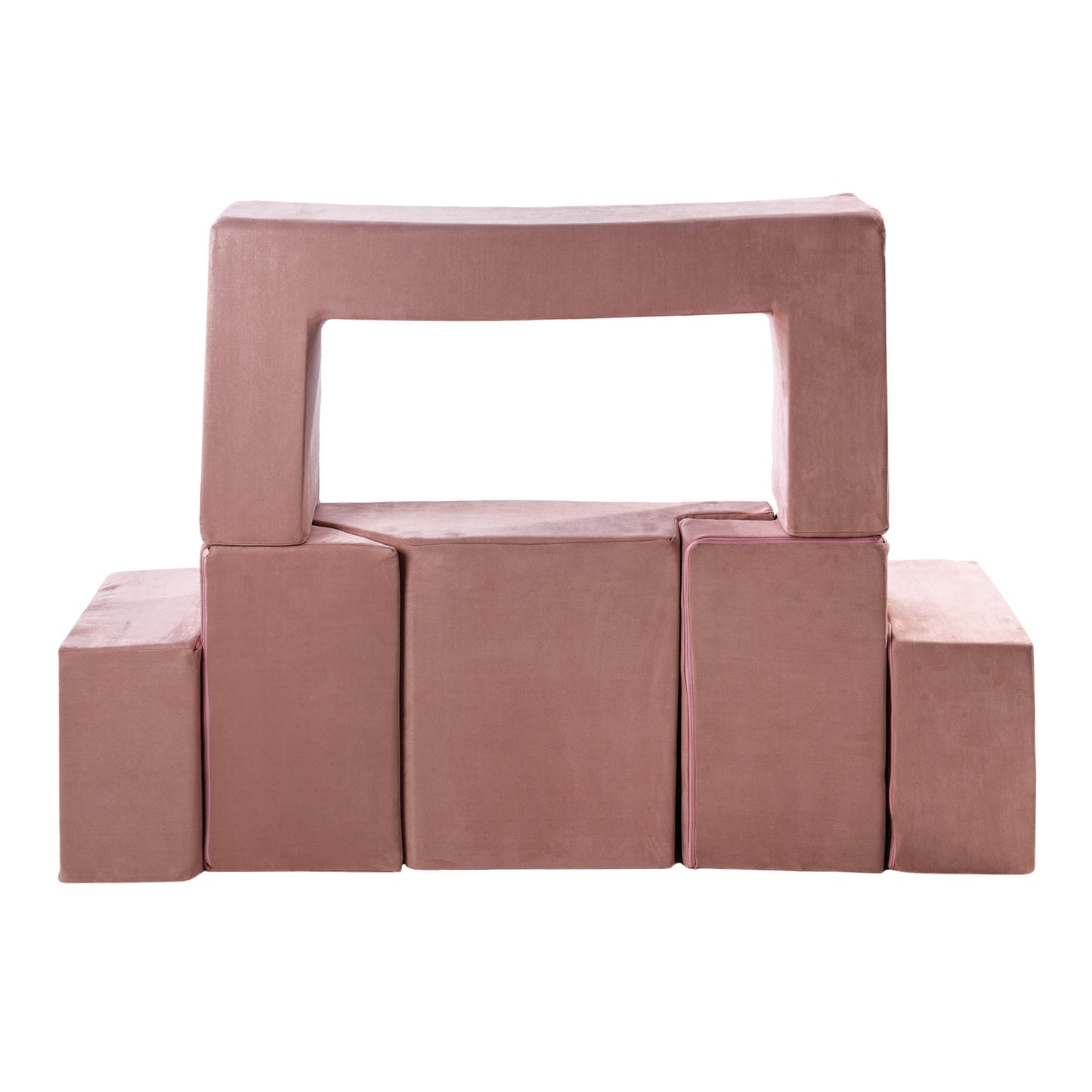 MeowBaby® Velvet Bricks Set - Multifunktionell lekplats för barn - Rosa