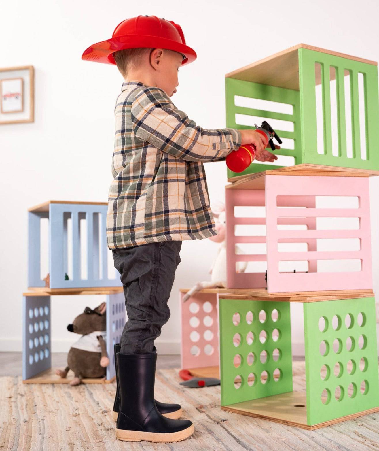 Kids Wooden Toy Storage Cube