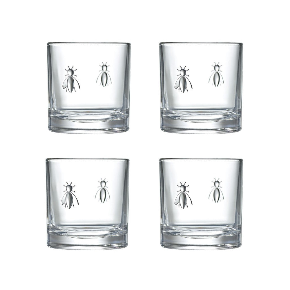 Bee Whisky Glas, set om 4, 250 ml